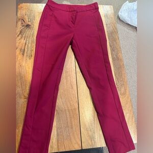 LOFT Rich Burgundy High Waist Skinny Leg Pants